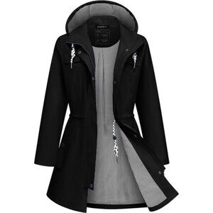 Rain Jacket Women Waterproof Long Lightweight Raincoat Hooded Windbreaker